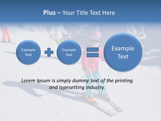 A Group Of People Riding Skis Down A Snow Covered Slope PowerPoint Template