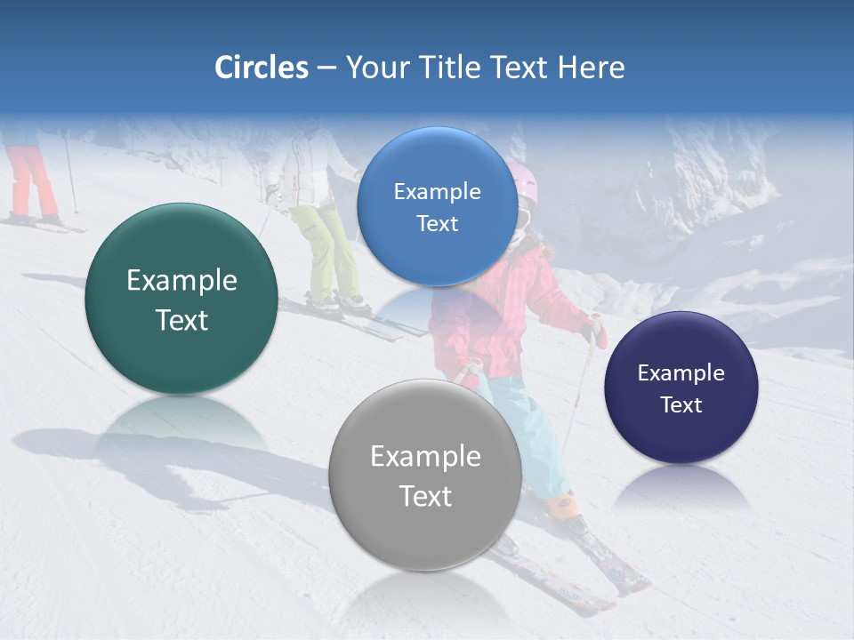 A Group Of People Riding Skis Down A Snow Covered Slope PowerPoint Template