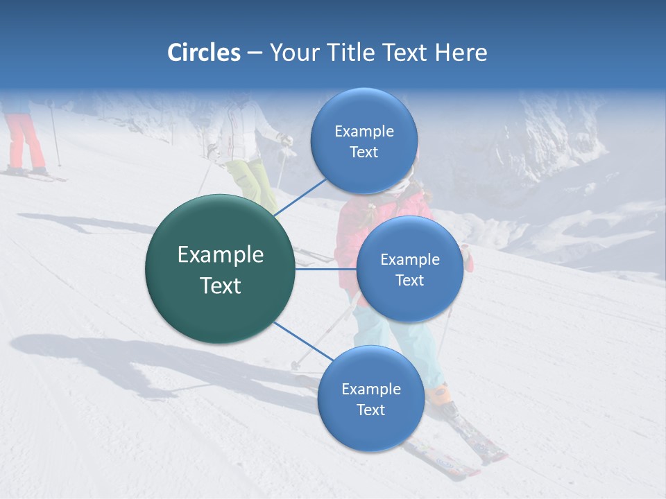 A Group Of People Riding Skis Down A Snow Covered Slope PowerPoint Template