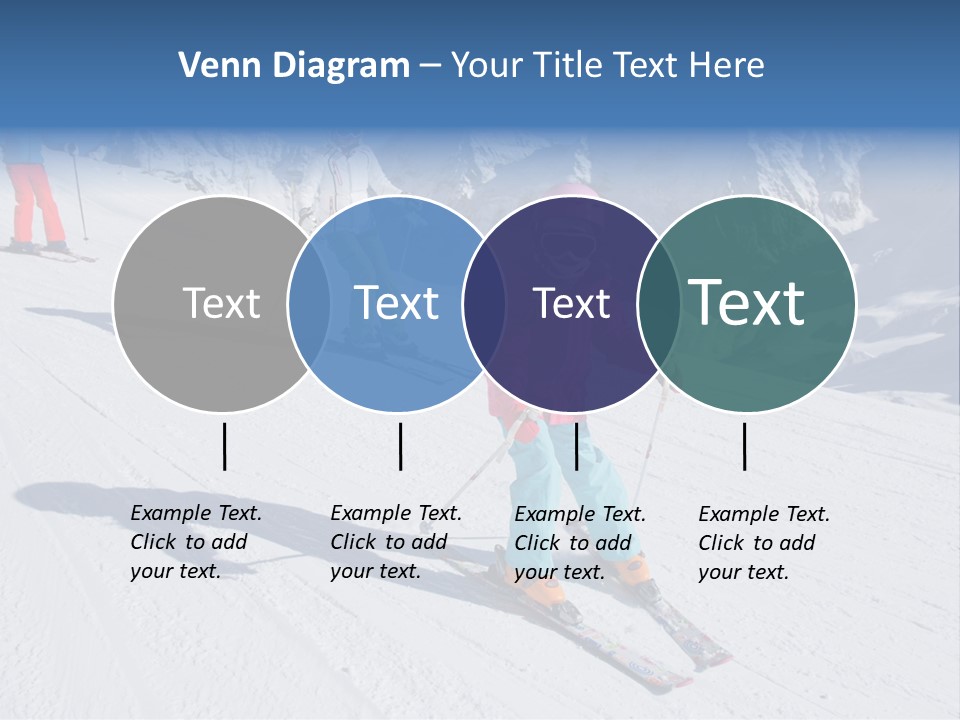 A Group Of People Riding Skis Down A Snow Covered Slope PowerPoint Template