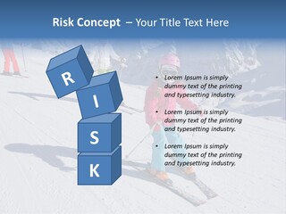 A Group Of People Riding Skis Down A Snow Covered Slope PowerPoint Template