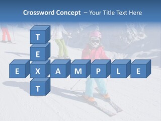 A Group Of People Riding Skis Down A Snow Covered Slope PowerPoint Template