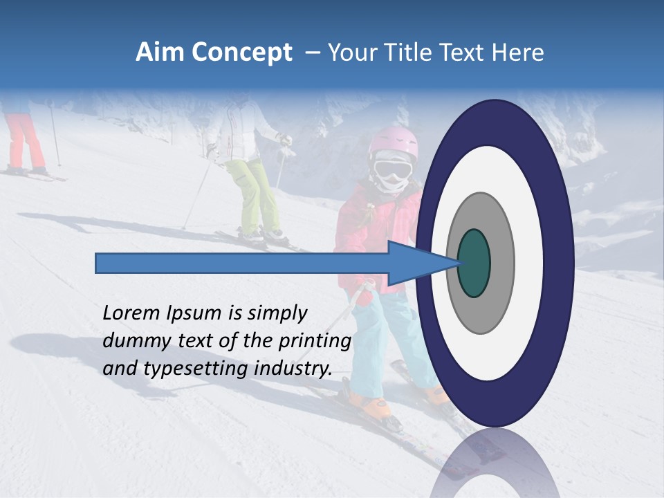 A Group Of People Riding Skis Down A Snow Covered Slope PowerPoint Template