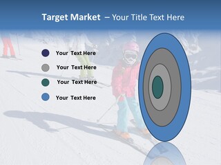 A Group Of People Riding Skis Down A Snow Covered Slope PowerPoint Template