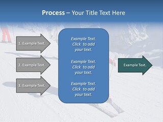 A Group Of People Riding Skis Down A Snow Covered Slope PowerPoint Template