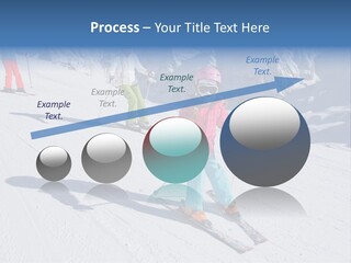 A Group Of People Riding Skis Down A Snow Covered Slope PowerPoint Template