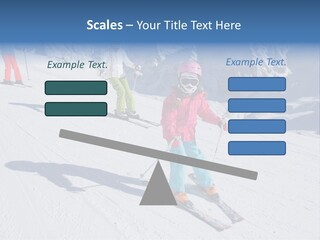 A Group Of People Riding Skis Down A Snow Covered Slope PowerPoint Template