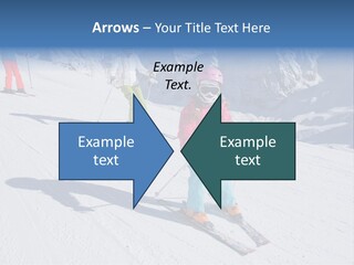A Group Of People Riding Skis Down A Snow Covered Slope PowerPoint Template