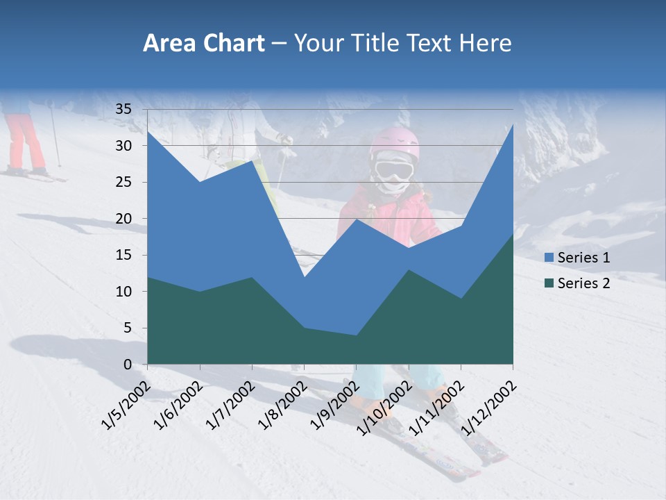 A Group Of People Riding Skis Down A Snow Covered Slope PowerPoint Template