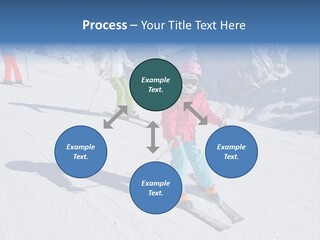 A Group Of People Riding Skis Down A Snow Covered Slope PowerPoint Template