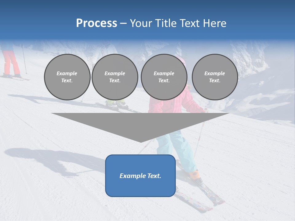 A Group Of People Riding Skis Down A Snow Covered Slope PowerPoint Template