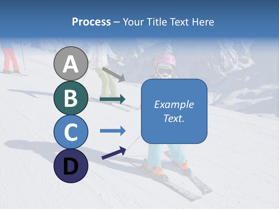 A Group Of People Riding Skis Down A Snow Covered Slope PowerPoint Template