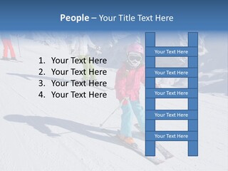 A Group Of People Riding Skis Down A Snow Covered Slope PowerPoint Template