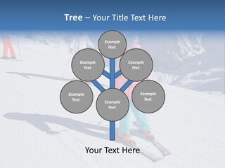 A Group Of People Riding Skis Down A Snow Covered Slope PowerPoint Template