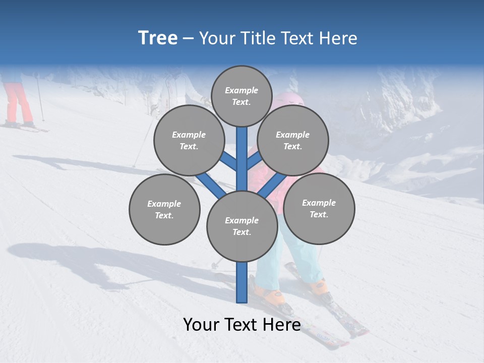 A Group Of People Riding Skis Down A Snow Covered Slope PowerPoint Template