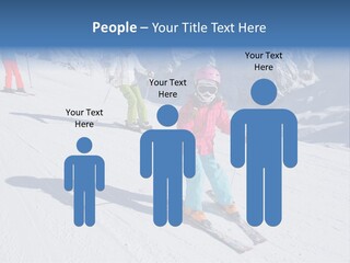 A Group Of People Riding Skis Down A Snow Covered Slope PowerPoint Template