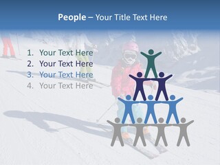 A Group Of People Riding Skis Down A Snow Covered Slope PowerPoint Template