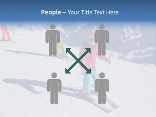 A Group Of People Riding Skis Down A Snow Covered Slope PowerPoint Template