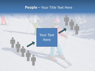 A Group Of People Riding Skis Down A Snow Covered Slope PowerPoint Template