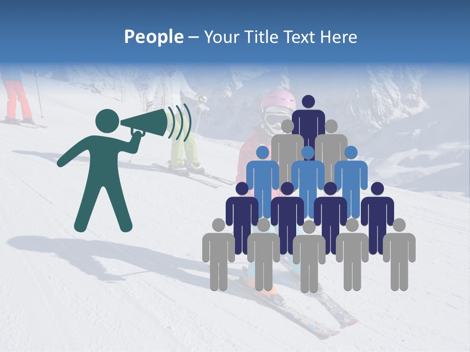 A Group Of People Riding Skis Down A Snow Covered Slope PowerPoint Template