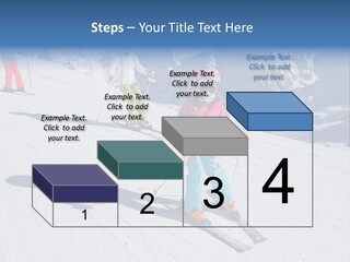 A Group Of People Riding Skis Down A Snow Covered Slope PowerPoint Template