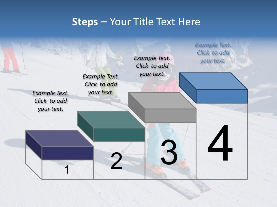 A Group Of People Riding Skis Down A Snow Covered Slope PowerPoint Template