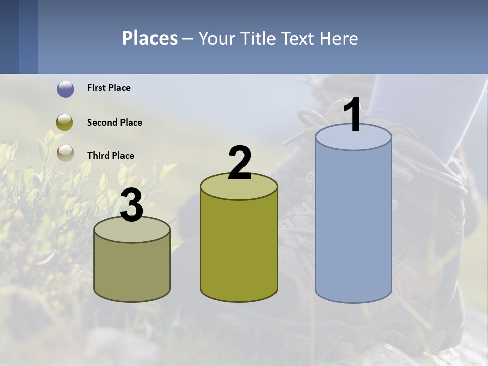 A Person In Hiking Boots Standing On A Rock PowerPoint Template