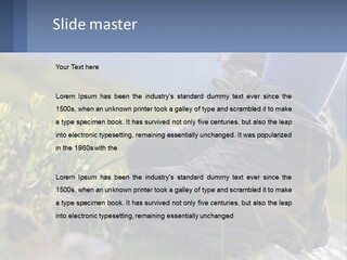 A Person In Hiking Boots Standing On A Rock PowerPoint Template