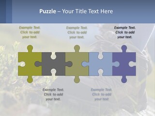 A Person In Hiking Boots Standing On A Rock PowerPoint Template