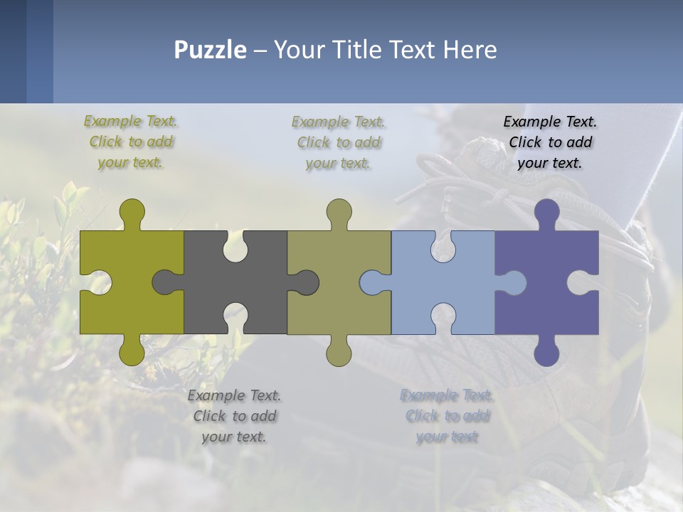 A Person In Hiking Boots Standing On A Rock PowerPoint Template