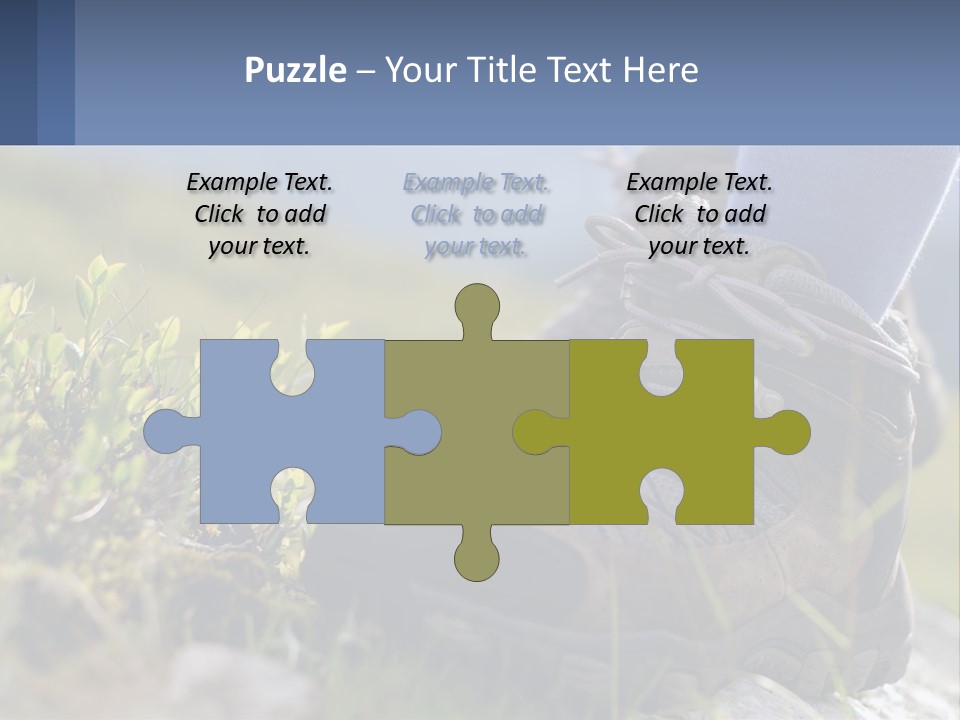 A Person In Hiking Boots Standing On A Rock PowerPoint Template