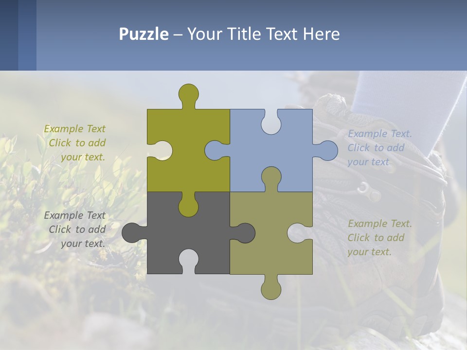 A Person In Hiking Boots Standing On A Rock PowerPoint Template