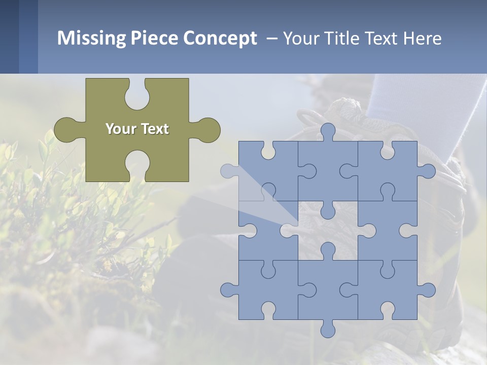 A Person In Hiking Boots Standing On A Rock PowerPoint Template