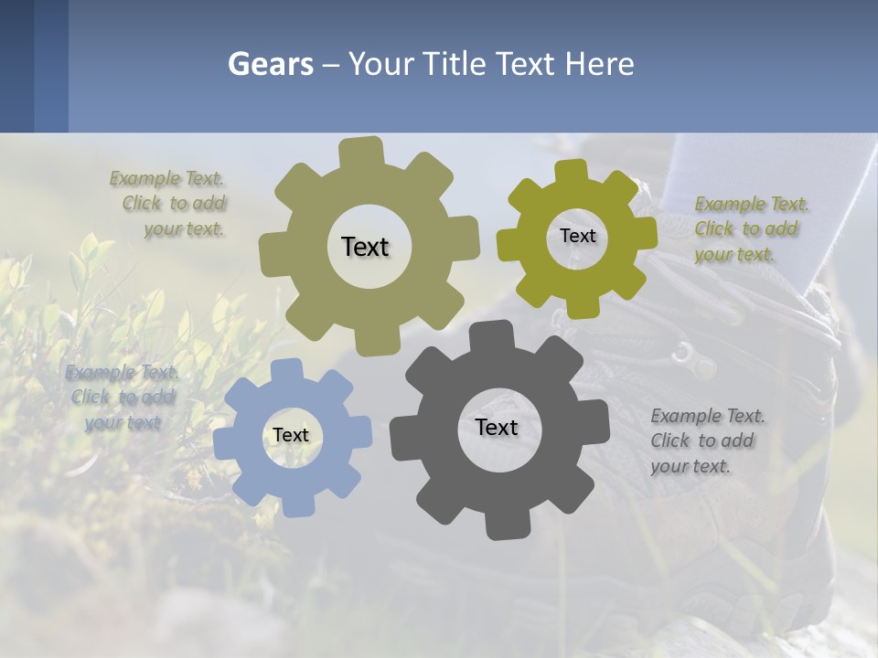 A Person In Hiking Boots Standing On A Rock PowerPoint Template