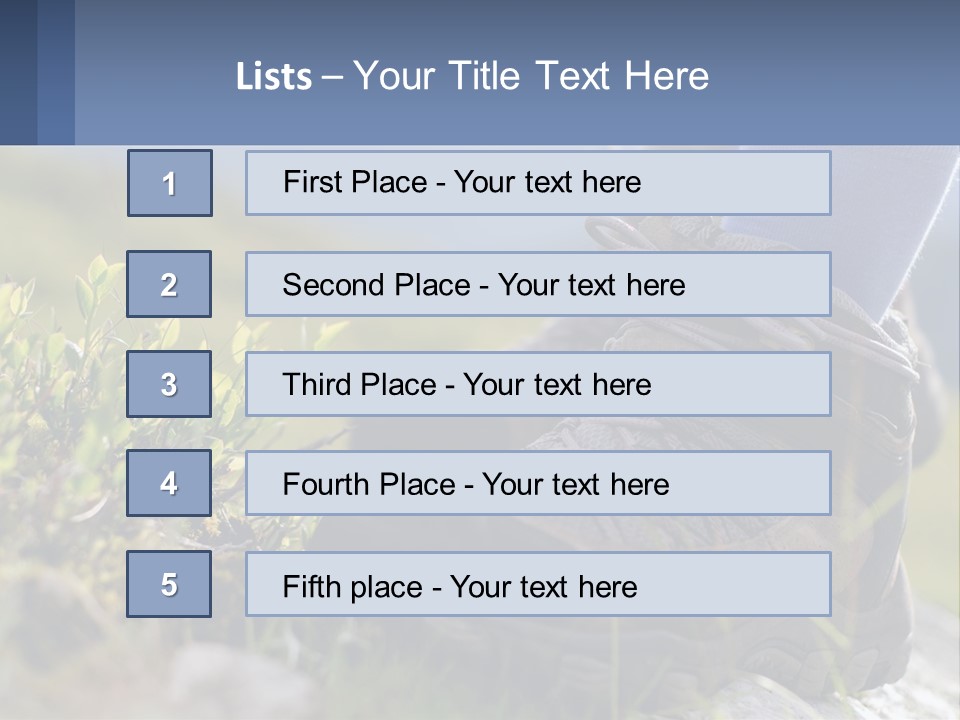 A Person In Hiking Boots Standing On A Rock PowerPoint Template