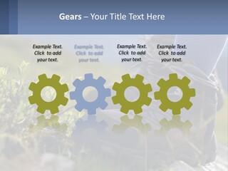 A Person In Hiking Boots Standing On A Rock PowerPoint Template