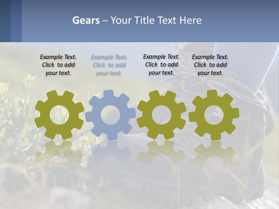 A Person In Hiking Boots Standing On A Rock PowerPoint Template