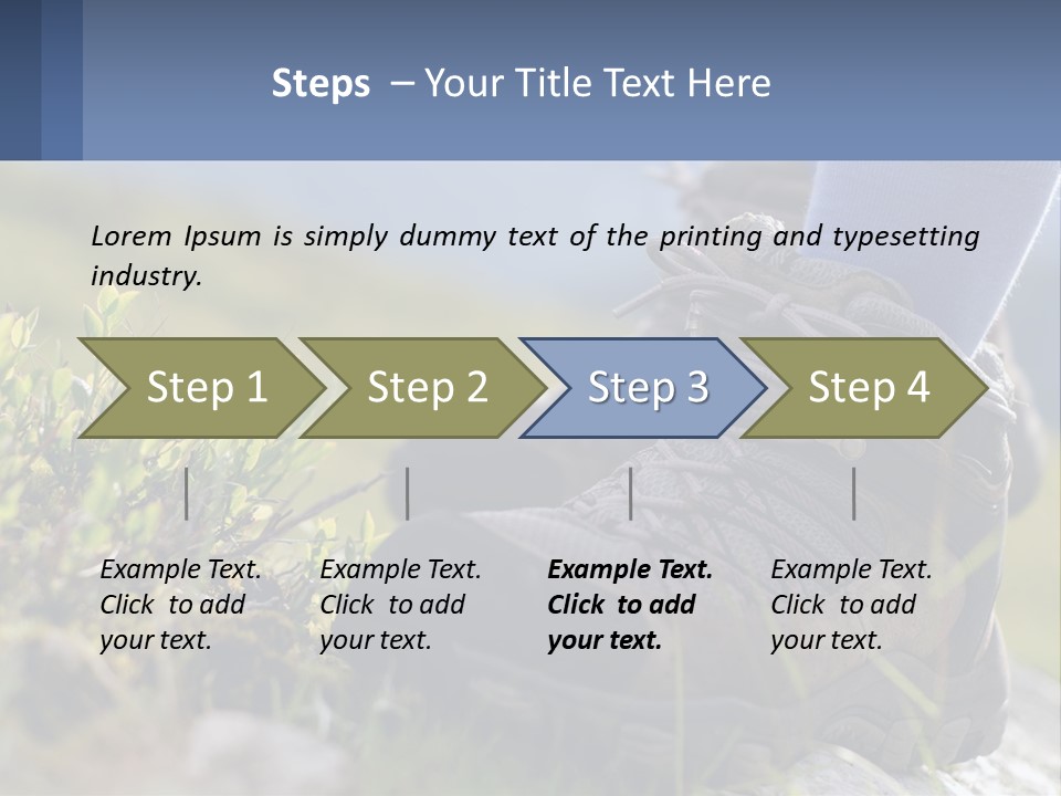 A Person In Hiking Boots Standing On A Rock PowerPoint Template