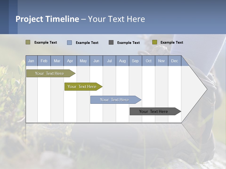 A Person In Hiking Boots Standing On A Rock PowerPoint Template