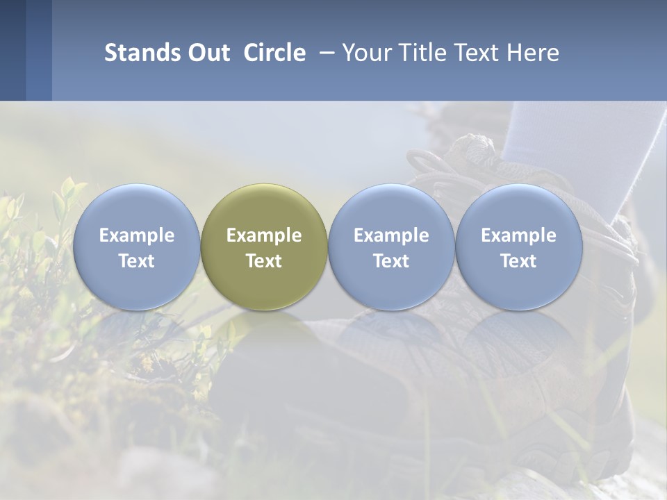 A Person In Hiking Boots Standing On A Rock PowerPoint Template