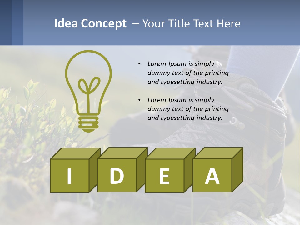 A Person In Hiking Boots Standing On A Rock PowerPoint Template