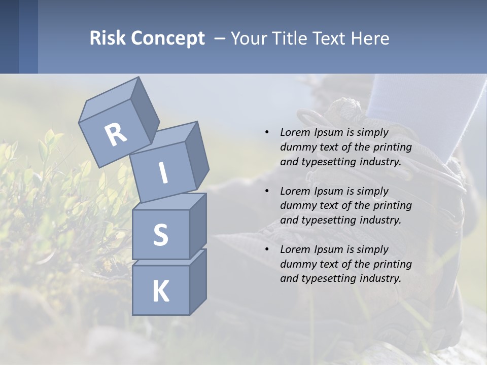 A Person In Hiking Boots Standing On A Rock PowerPoint Template