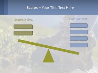 A Person In Hiking Boots Standing On A Rock PowerPoint Template