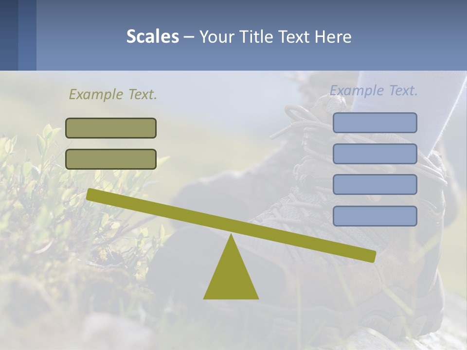 A Person In Hiking Boots Standing On A Rock PowerPoint Template