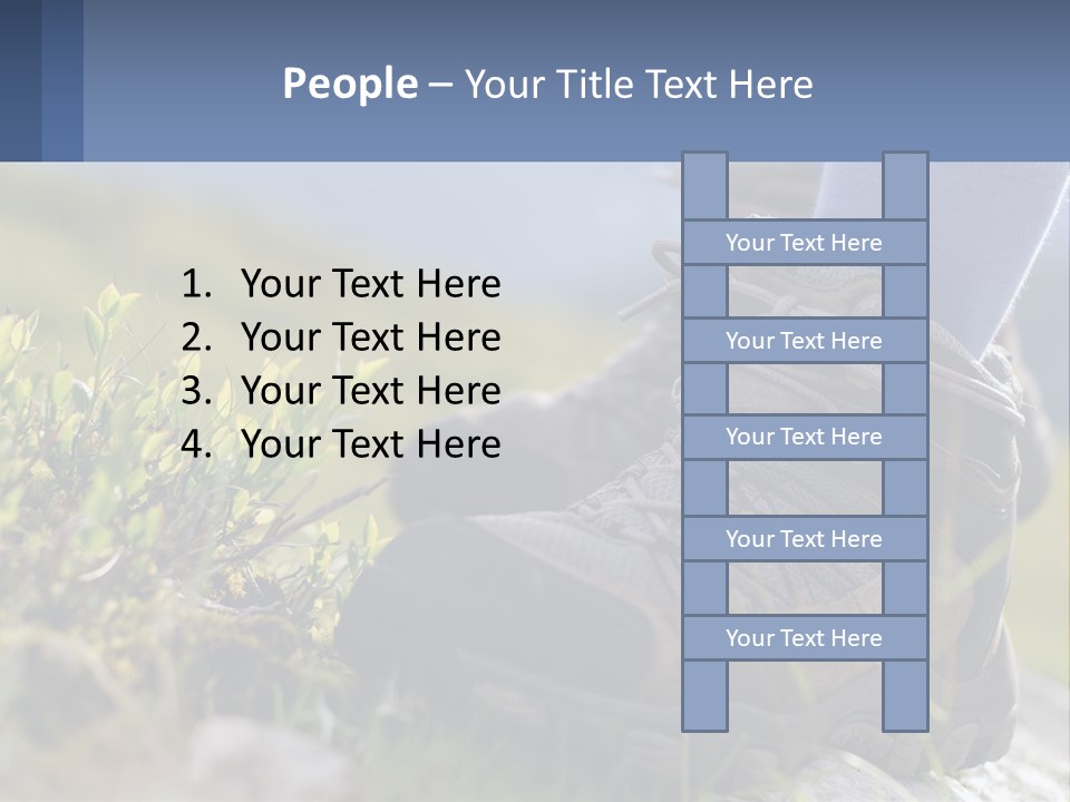 A Person In Hiking Boots Standing On A Rock PowerPoint Template