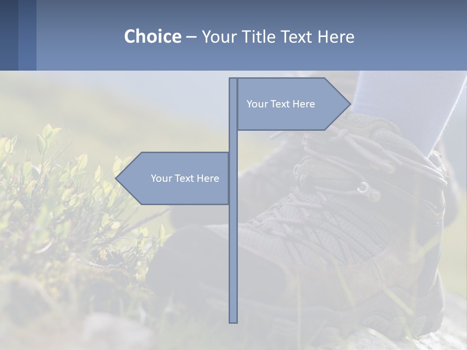 A Person In Hiking Boots Standing On A Rock PowerPoint Template