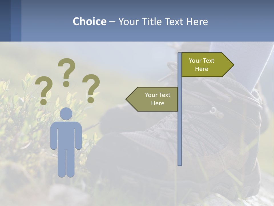 A Person In Hiking Boots Standing On A Rock PowerPoint Template