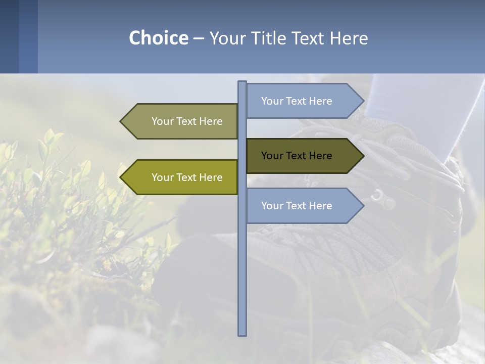 A Person In Hiking Boots Standing On A Rock PowerPoint Template