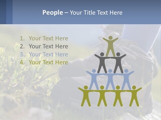 A Person In Hiking Boots Standing On A Rock PowerPoint Template
