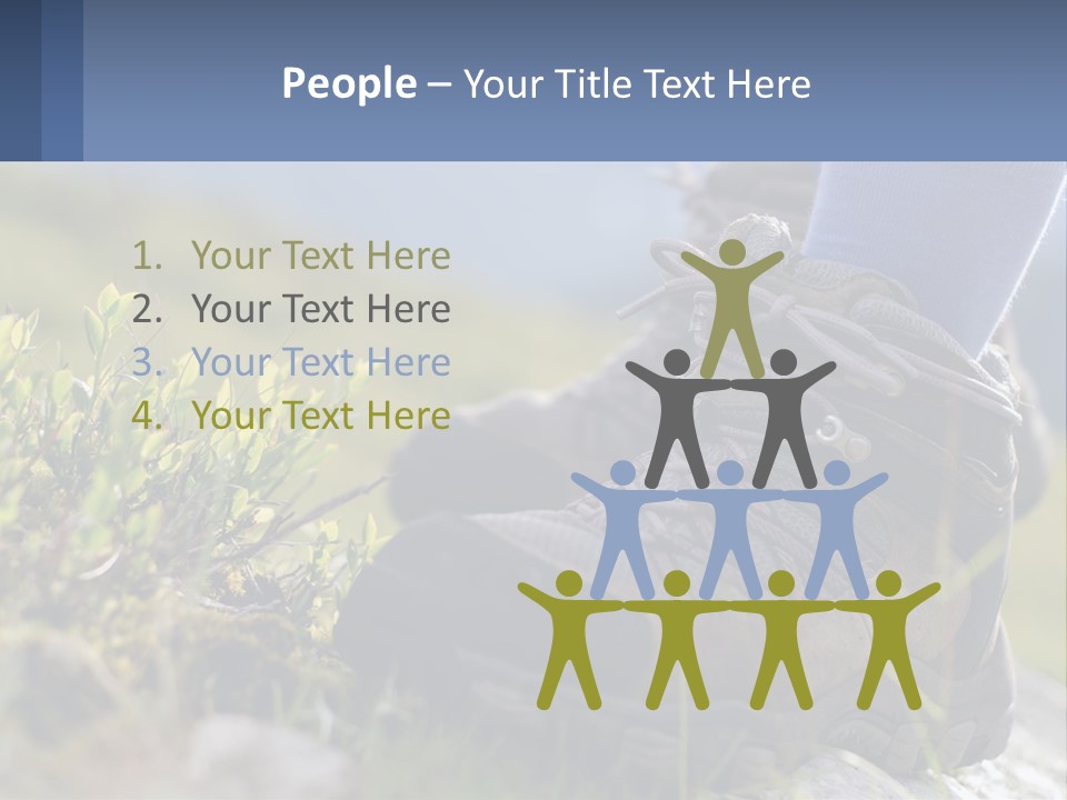 A Person In Hiking Boots Standing On A Rock PowerPoint Template